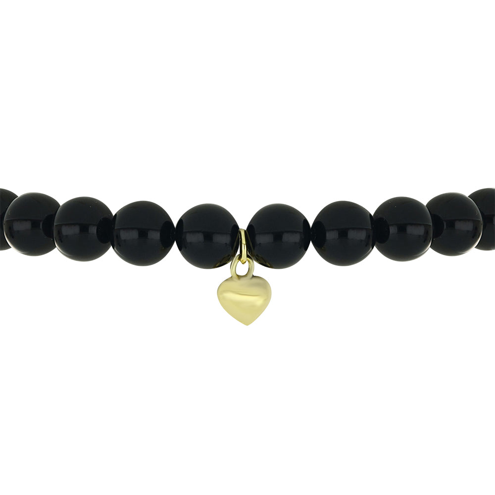 Pulsera de Plata Bañada en Oro con Ónix Negro 2 