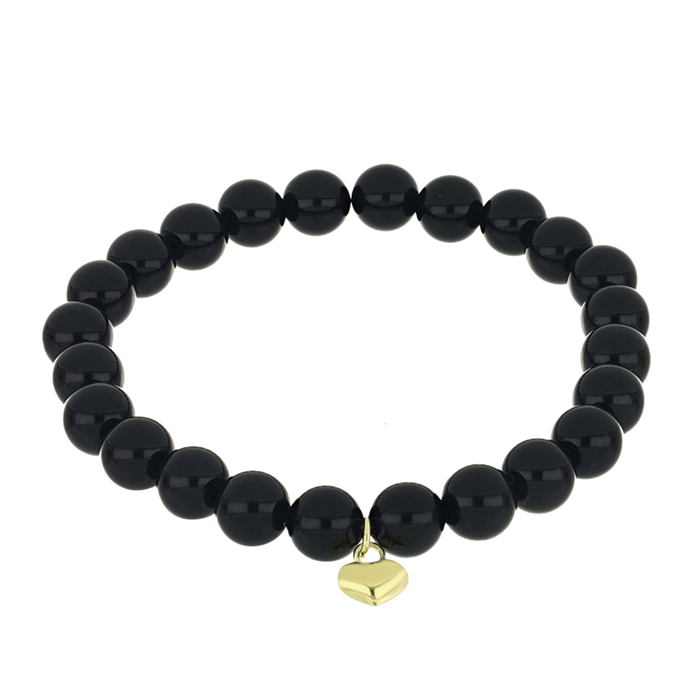 Pulsera de Plata Bañada en Oro con Ónix Negro 1 