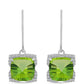 Pendientes de Plata con Cuarzo Verde Helecho y Topacio Blanco