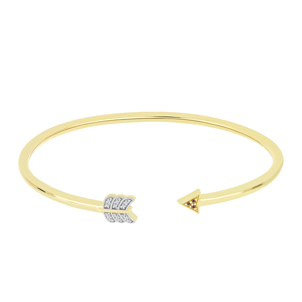 Brazalete de Plata Bañada en Oro con Diamante Champagne y Diamante blanco 3 