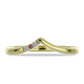Anillo de Plata Bañada en Oro con Diamante Champagne y Diamante blanco