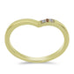 Anillo de Plata Bañada en Oro con Diamante Champagne y Diamante blanco