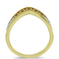 Anillo de Plata Bañada en Oro con Diamante Champagne y Diamante blanco