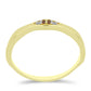 Anillo de Plata Bañada en Oro con Diamante Champagne y Diamante blanco