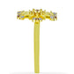 Anillo de Plata Bañada en Oro con Diamante Champagne y Diamante blanco