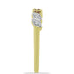 Anillo de Plata Bañada en Oro con Diamante Champagne y Diamante blanco