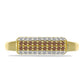 Anillo de Plata Bañada en Oro con Diamante Champagne y Diamante blanco