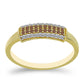 Anillo de Plata Bañada en Oro con Diamante Champagne y Diamante blanco