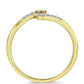 Anillo de Plata Bañada en Oro con Diamante Champagne y Diamante blanco