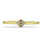 Anillo de Plata Bañada en Oro con Diamante Champagne y Diamante blanco
