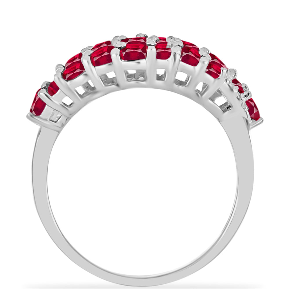 Anillo de Plata con Rubí de Madagascar y Diamante blanco 2 