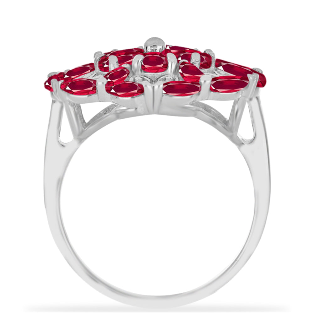 Anillo de Plata con Rubí de Madagascar y Diamante blanco 2 