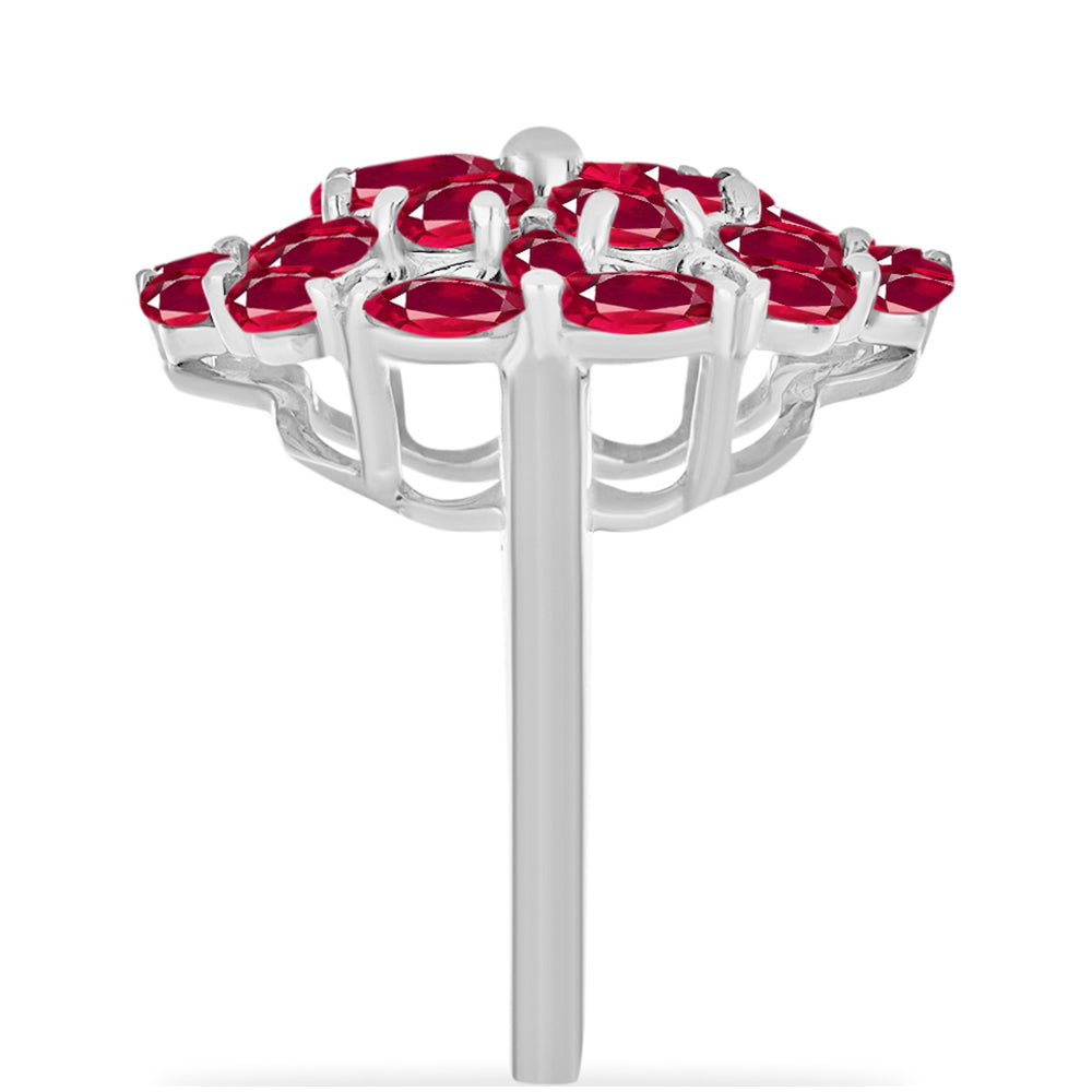 Anillo de Plata con Rubí de Madagascar y Diamante blanco 4 