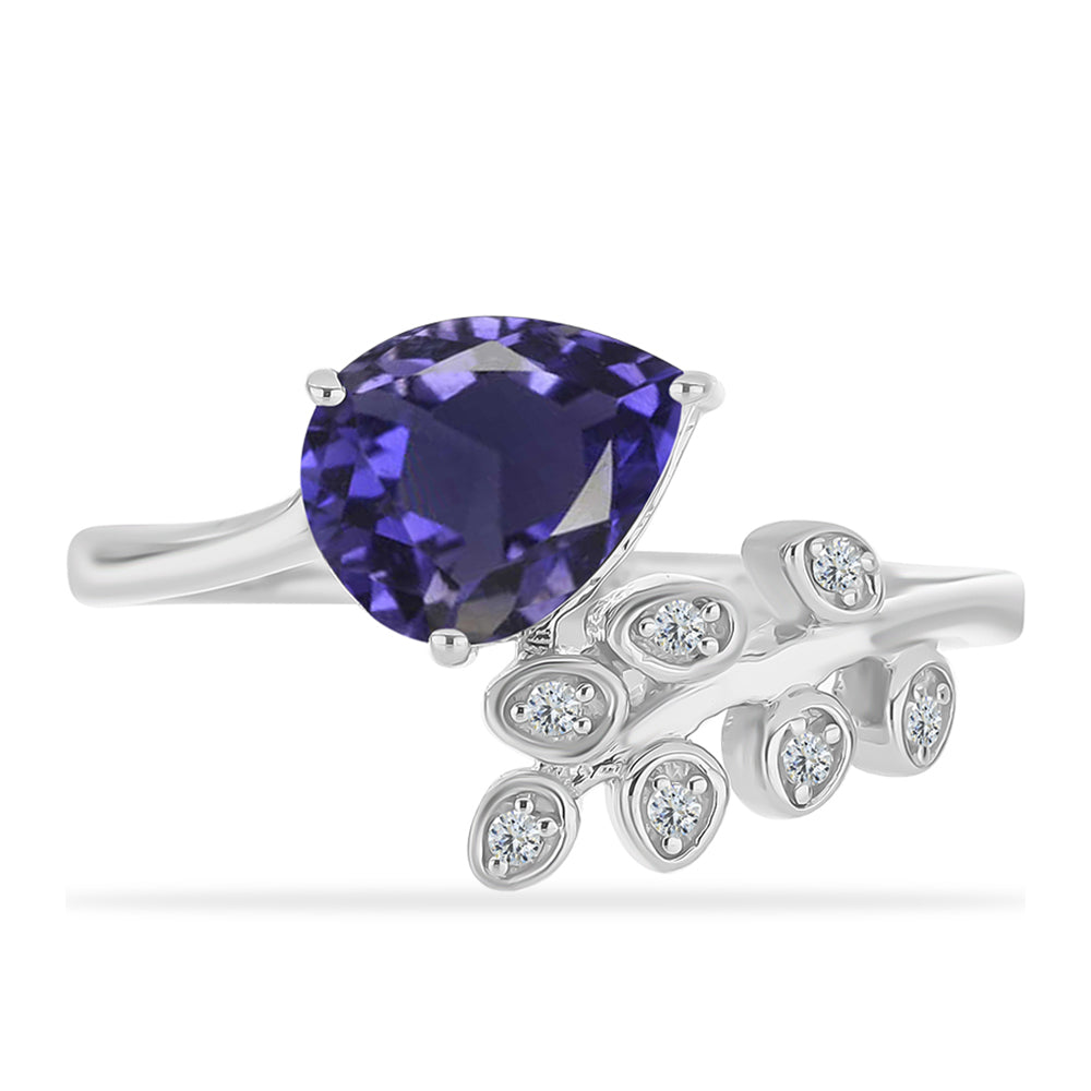 Anillo de Plata con Lolita y Topacio Blanco 1 
