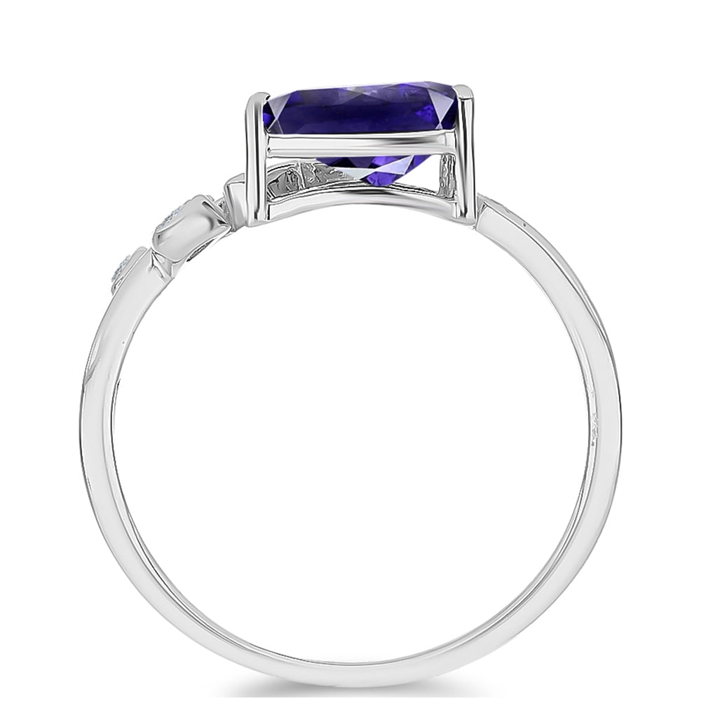 Anillo de Plata con Lolita y Topacio Blanco 2 