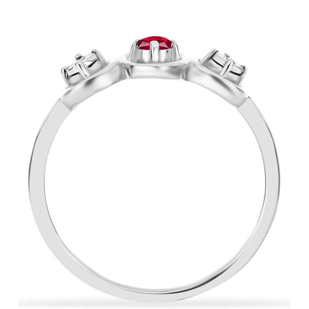 Anillo de Plata con Rubí de Madagascar y Diamante blanco 2 