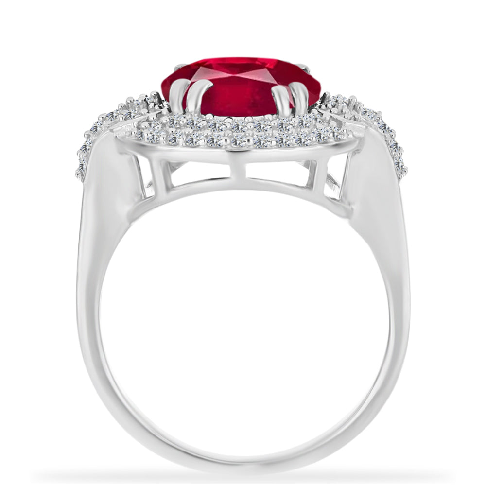 Anillo de Plata con Rubí de Madagascar y Diamante blanco 2 