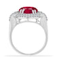 Anillo de Plata con Rubí de Madagascar y Diamante blanco