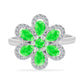 Anillo de Plata con Ópalo Hialita y Topacio Blanco