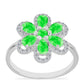 Anillo de Plata con Ópalo Hialita y Topacio Blanco