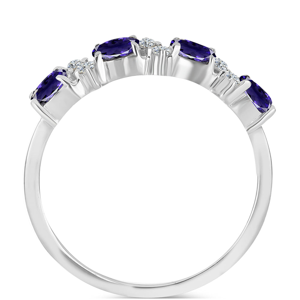 Anillo de Plata con Lolita y Topacio Blanco 2 