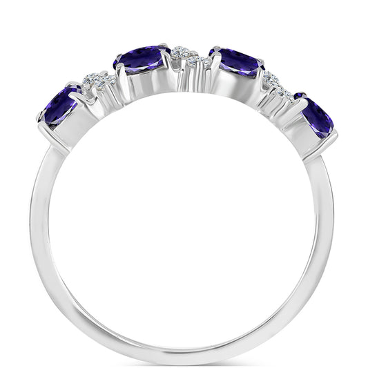 Anillo de Plata con Lolita y Topacio Blanco