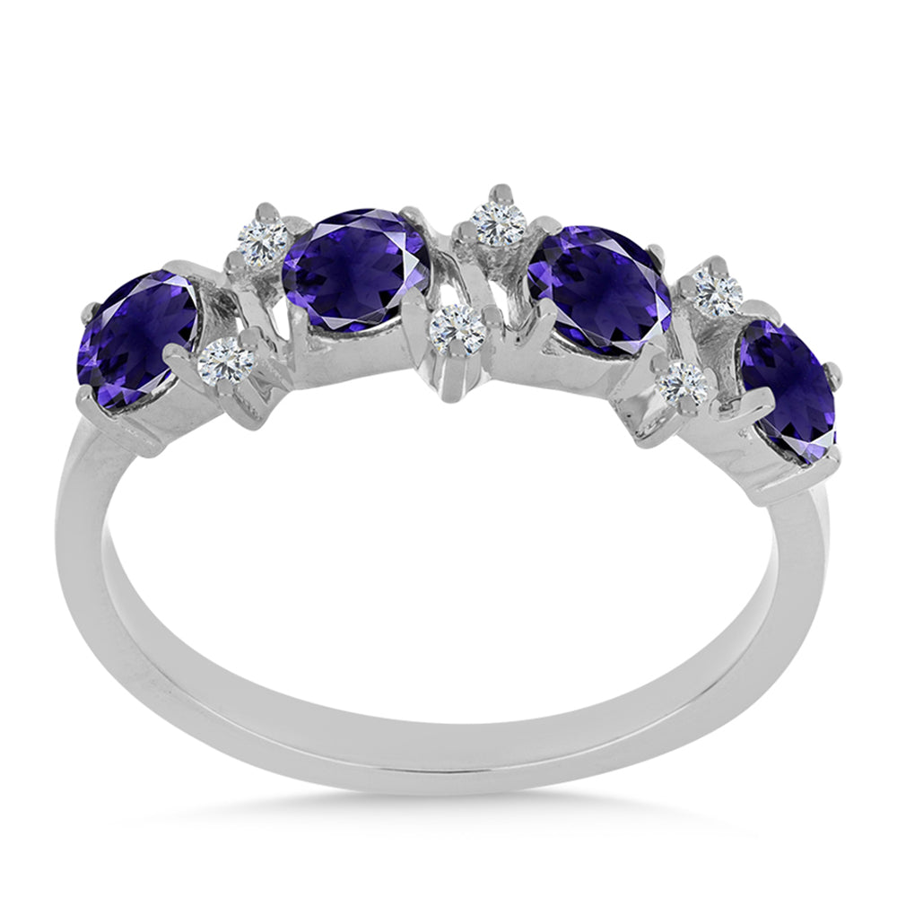 Anillo de Plata con Lolita y Topacio Blanco 3 