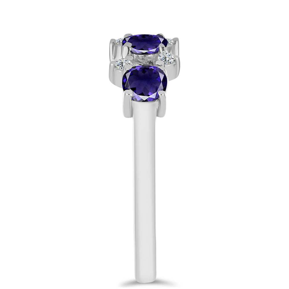 Anillo de Plata con Lolita y Topacio Blanco 4 