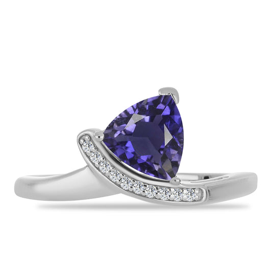 Anillo de Plata con Lolita y Topacio Blanco