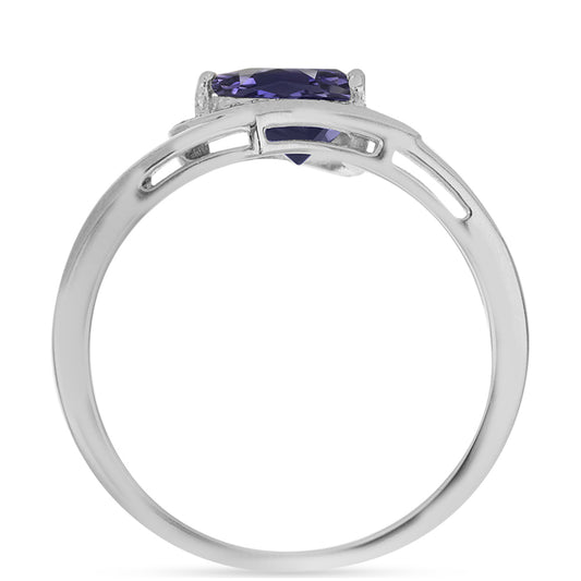 Anillo de Plata con Lolita y Topacio Blanco