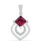 Colgante de Plata con Rubí de Madagascar y Diamante blanco