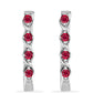 Pendientes de Plata con Rubí de Madagascar y Diamante blanco