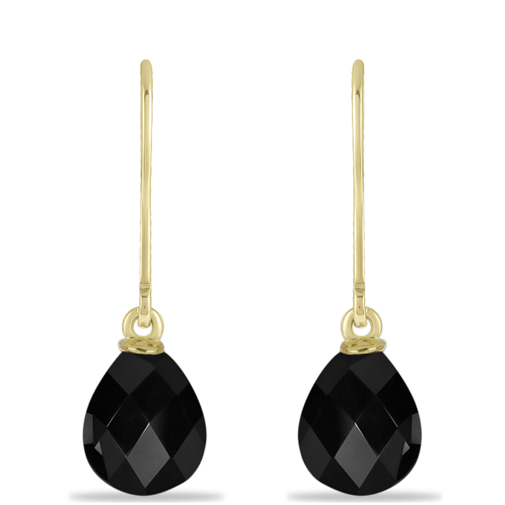 Pendientes de Plata Bañada en Oro con Ónix negro de Suwar 1 
