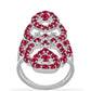 Anillo de Plata con Rubí de Madagascar y Diamante blanco