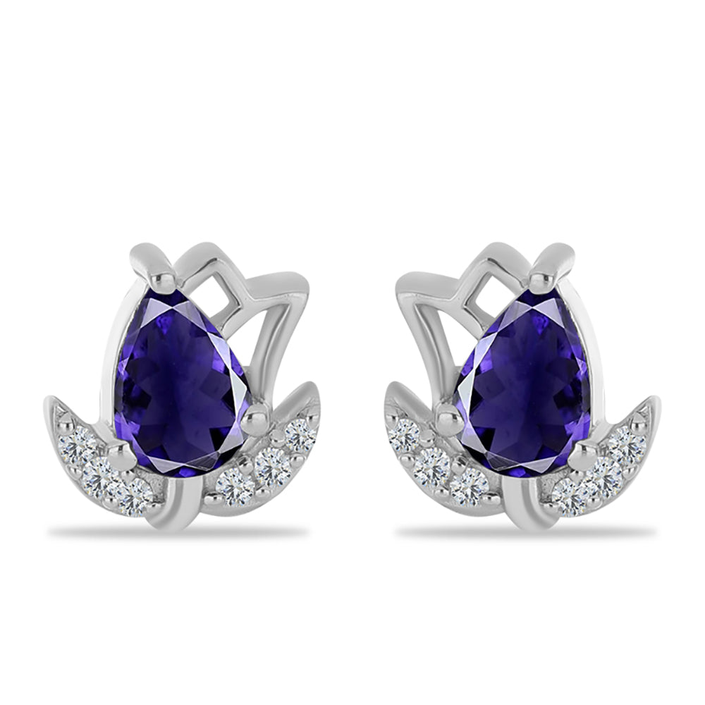 Pendientes de Plata con Lolita y Topacio Blanco