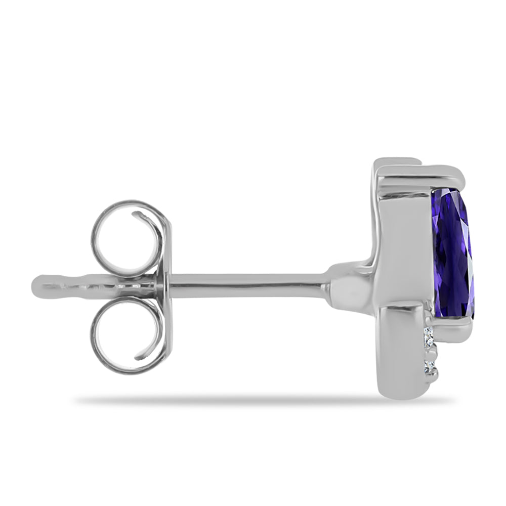 Pendientes de Plata con Lolita y Topacio Blanco 2 