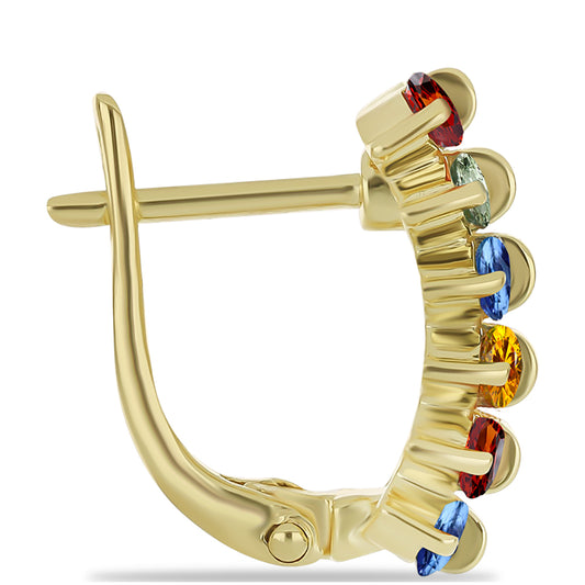 Pendientes de Plata Bañada en Oro con Zafiro Arco Iris Rosebery