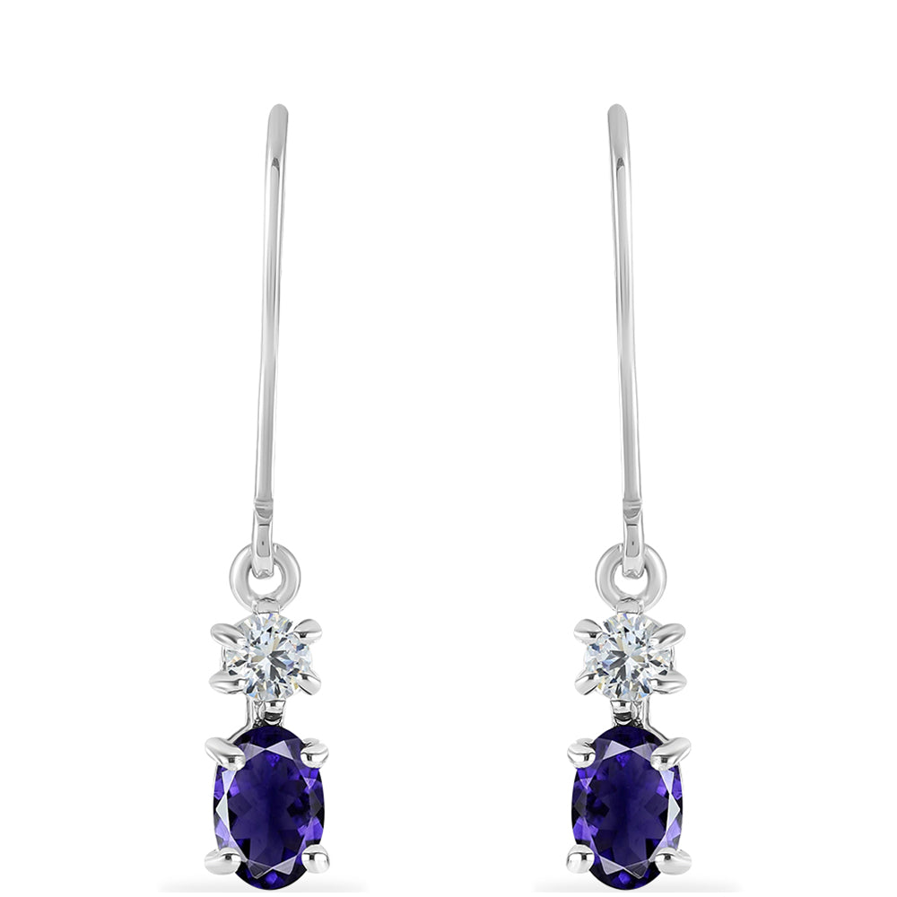 Pendientes de Plata con Lolita y Topacio Blanco 1 