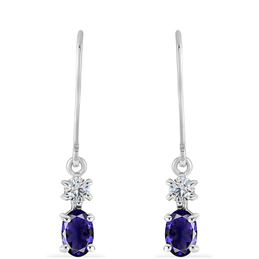 Pendientes de Plata con Lolita y Topacio Blanco