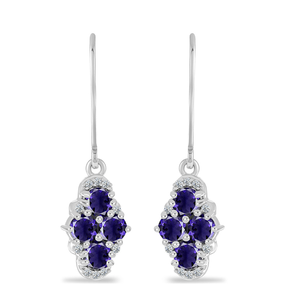 Pendientes de Plata con Lolita y Topacio Blanco 1 