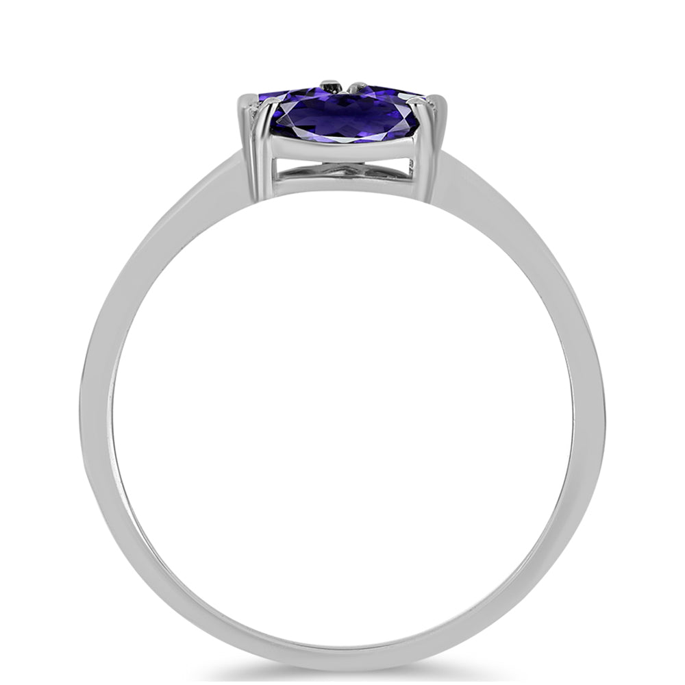 Anillo de Plata con Lolita y Topacio Blanco 2 