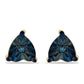 Pendientes de Plata Bañada en Oro con Diamante Azul