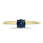 Anillo de Plata Bañada en Oro con Diamante Azul