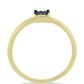 Anillo de Plata Bañada en Oro con Diamante Azul