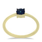Anillo de Plata Bañada en Oro con Diamante Azul