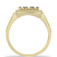 Anillo de Plata Bañada en Oro con Diamante Azul