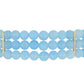 Pulsera de Plata Bañada en Oro con Calcedonia Aqua