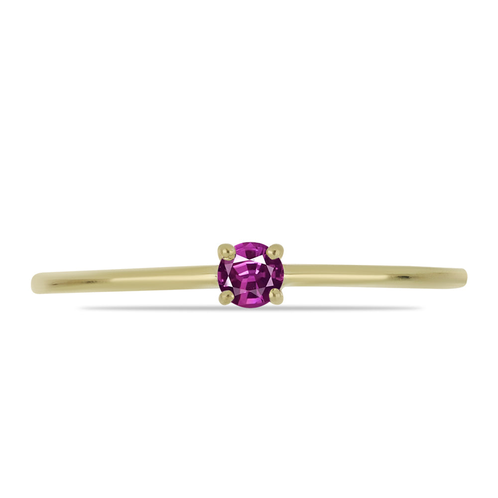 Anillo de Plata Bañada en Oro con Zafiro Púrpura 1 