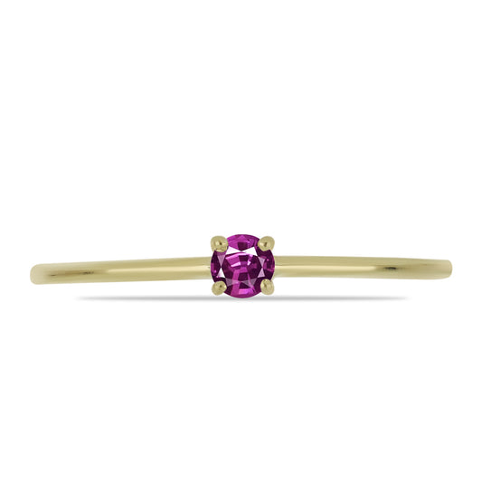 Anillo de Plata Bañada en Oro con Zafiro Púrpura