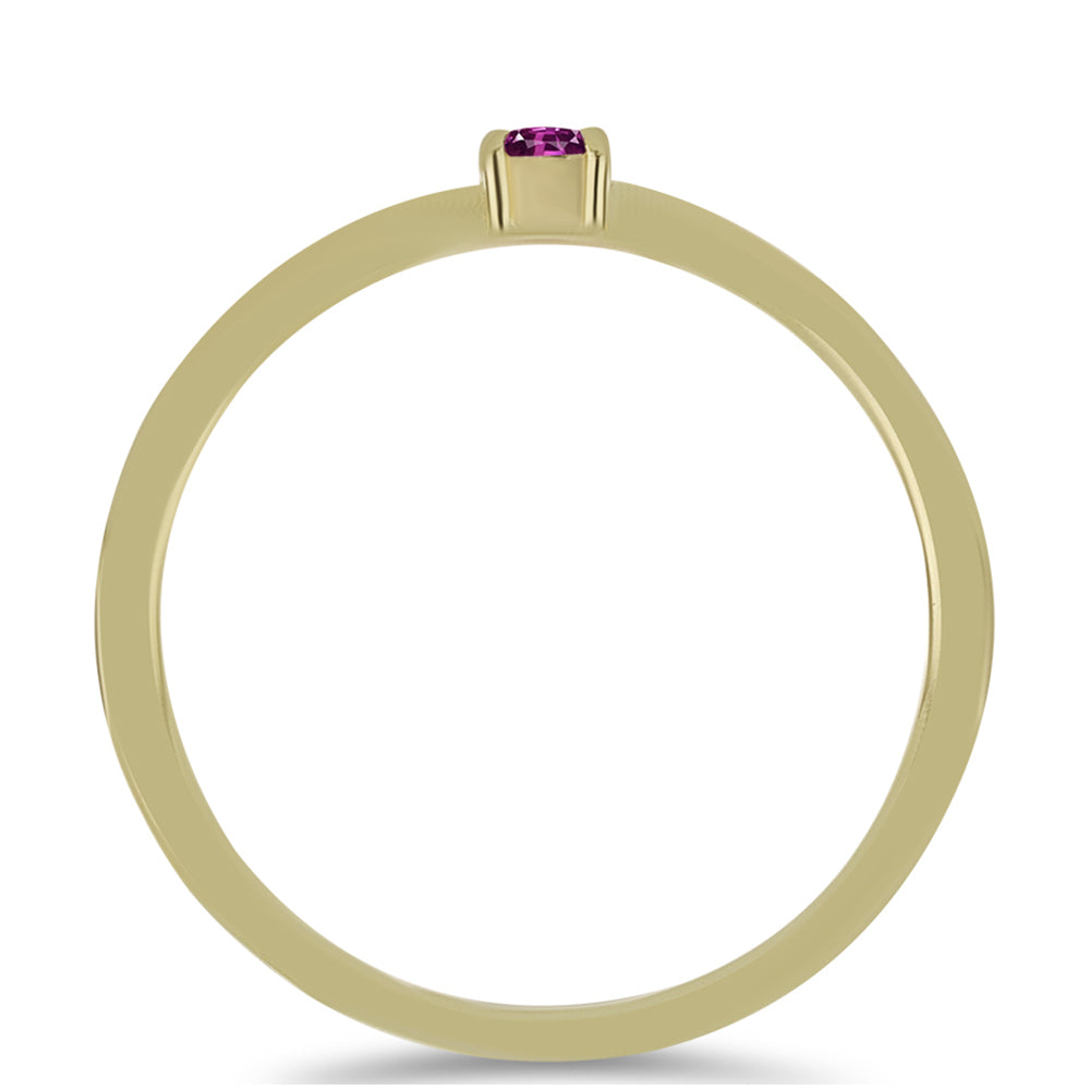 Anillo de Plata Bañada en Oro con Zafiro Púrpura 2 